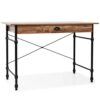 DINGZZ Computer Desk with Drawer, MDF + steel Writing Table, Office Furniture Antique Green 90x50x76.5 cm