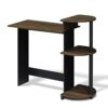 Furinno Compact Computer Desk, Study Desk with Shelves, Americano/Black, 99 (W) x 85.3 (H) x 39.4 (D) cm