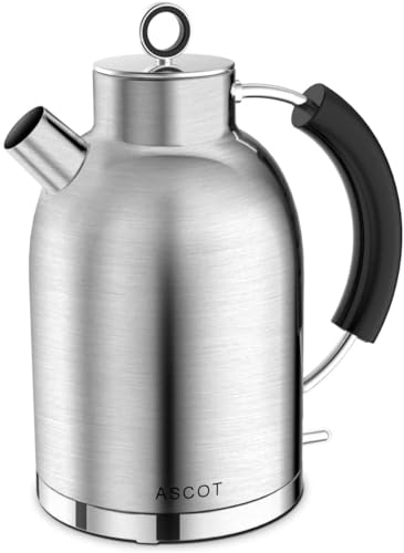 ASCOT Electric Kettle, Stainless Steel Electric Tea Kettle Gifts for Men/Women/Family 1.6L 2200W Retro Tea Heater & Hot Water Boiler, Auto Shut-O