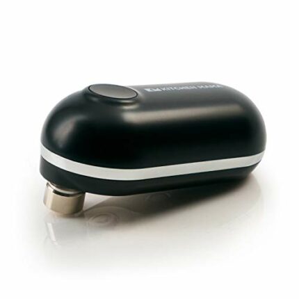 Kitchen Mama Mini Electric Can Opener - Pocket-Sized Tin Opener with Easy-Touch Start & Stop, Safe & Smooth Edges, Travel-Friendly Proportions &