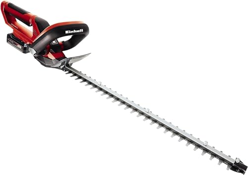 Einhell Power X-Change 18V Cordless Hedge Trimmer With Battery and Charger - 55cm (22 Inch) Cutting Length, Laser-Cut Diamond-Ground Steel Blades