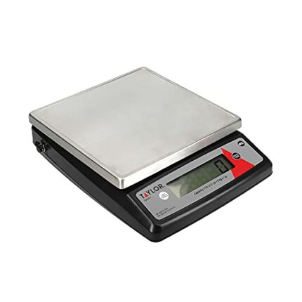 Taylor Digital Kitchen Scales, Commercial Quality Accurate Food Scale with Tare Function in Gift Box, Stainless Steel, 5kg Weighing Capacity