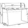 Beliani Home Office Desk with Shelf Storage 120 x 59 cm MDF Light Wood Black Gorus