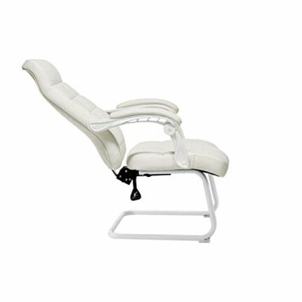 n/a Big Tall Executive Office Chair High Back All Day Comfort Ergonomic Lumbar Support, Bonded Leather (Color : White)