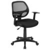 Flash Furniture Black Mid-Back Task Chair, Fabric, Product in Inches (L x W x H): 24.0 x 21.0 x 39.0