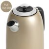 Salter COMBO-7995 Kettle & Toaster Set – Gold 1.7L Fast Boil Kettle, Electric 2-Slice Toaster, 360° Swivel Base, Pull Off Lid, 7 Browning Levels,