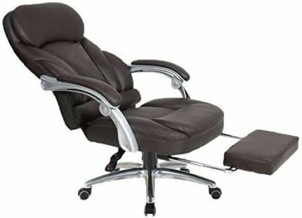 MU Computer Chair,Home Reclining Office Chair Boss Backrest Swivel Chair Study Seat Thick Cushion Adjustable Height Load Capacity 250Kg,Brown,70