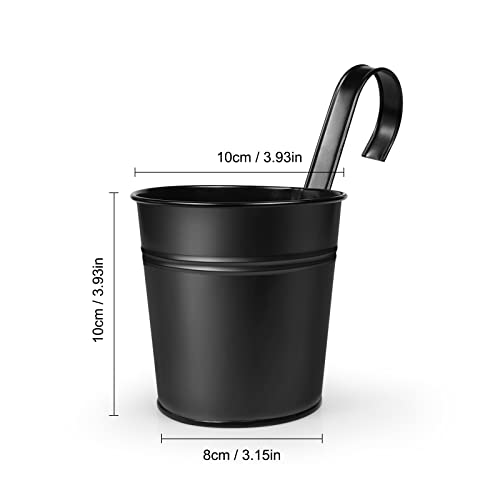 OGIMA 10pcs Hanging Flower Pots, Metal Iron Wall Planter Indoor/Outdoor for Railing Fence Balcony Garden Home Decoration with Detachable Hooks