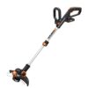 WORX Cordless Lawn Mower with 2 x 20 V Batteries, 34cm, WG779E.2 & WG163E 18V (20V MAX) Cordless Grass Trimmer with Command Feed and 2 Batteries