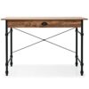 DINGZZ Computer Desk with Drawer, MDF + steel Writing Table, Office Furniture Antique Green 90x50x76.5 cm