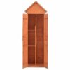 LUKEO Garden Shed Outdoor House with 4 Door and 2 Shelves for Tools and Lawn Mower Storage Space Wood Shelter, 71x60x21cm