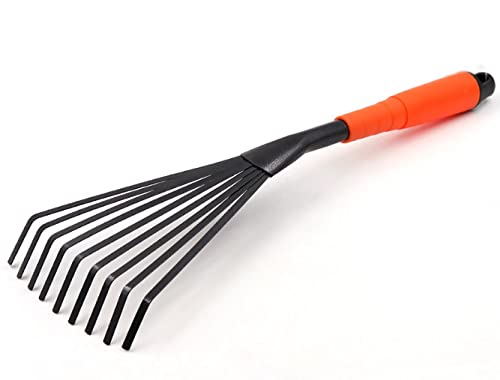 NINGVIHE Garden Rake,Hand Rake,Rake for Gardening,Mini Grass Rake,Horse Poo Picker,Ergonomic Grip for Comfort and Control Professional Hand Tools