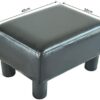 GTYT Leather Footstool Foot Rest Small Seat Foot Rest Chair Black Home Office with Legs