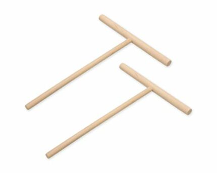 SCSpecial Crepe Spreader 2 Pieces 6.1 Inches x 4.7 Inches Natural Wooden T-Shaped Tool for Crepes Wooden Crepe Maker Pancake Maker Tool