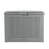 Rubbermaid Outdoor Easy Install Deck Box, Medium, Weather Resistant, Gray for Lawn, Garden, Pool, Tool Storage, Home Organization