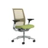 Steelcase Think Ergonomic Height Adjustable Office Chair with Adjustable Lumbar Support and Armrests, Breathable 3D Knit Royal Blue Backrest and