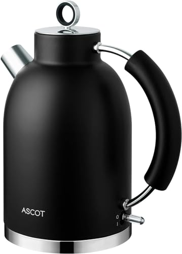 ASCOT Electric Kettle, Stainless Steel Electric Tea Kettle Gifts for Men/Women/Family 1.6L 2200W Retro Tea Heater & Hot Water Boiler, Auto Shut-O