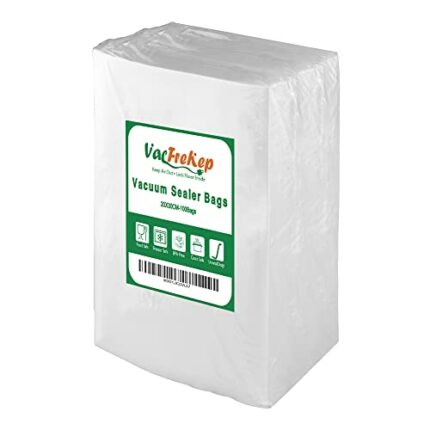 VacFreKep 100 Count 20X30cm Textured Vacuum Sealer Bags for Food,BPA Free and Heavy Duty Embossed Vacuum Seal Food Sealer Bags,Great for Sous Vid