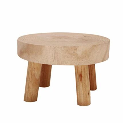 SANGDA Indoor Plant Stand, Wooden Flower Pot Stand Solid Wood Garden Plant Pot Riser Display Stands Round Planter Rack Flowerpot Holder for Indoo