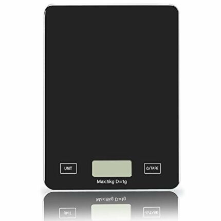 Digital Kitchen Scale Electric Food Weighing Scale with Backlit LCD & Tempered Glass Large Platform, High-Precision Slim-Design Portable Scale, B