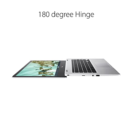 ASUS Chromebook CX1, 14" Full HD NanoEdge Display, Intel Celeron N3350 Processor, 64GB eMMC, 4GB RAM, Chrome OS, Transparent Silver, CX1400CNA-AS