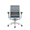 Steelcase Think Ergonomic Height Adjustable Office Chair with Adjustable Lumbar Support and Armrests, Breathable 3D Knit Royal Blue Backrest and