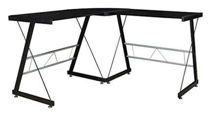 SIGNATURE DESIGN BY ASHLEY Home Office Computer Desk, Metal, Black & Silver, W x 51" D x 27" H