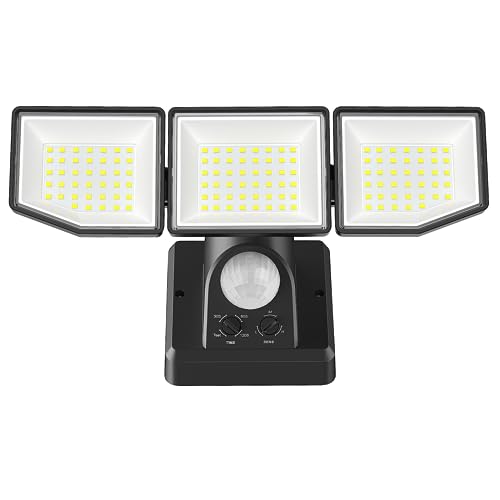 FLITI 38W Led Security Lights Outdoor Motion Sensor, 6000LM 270° Adjustable Floodlight with PIR, IP65 Waterproof Garden Outside Sensor for Garage