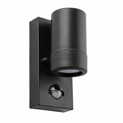 Icarus PIR Outdoor Lights - Security Lights with Motion Sensor - GU10 LED Spotlight Black Outdoor Wall Downlights - IP44 Weatherproof Wall Lights