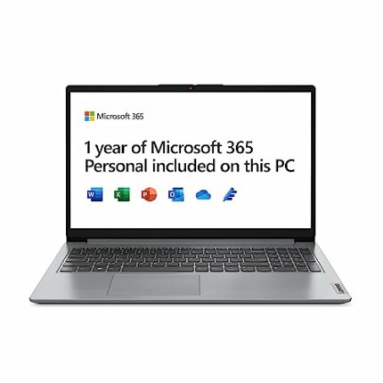 Lenovo IdeaPad 1 15 Inch Full HD Laptop (Intel Celeron N4120, 4GB RAM, 128GB eMMC, Windows 11 Home in S mode) - Cloud Grey, 1 Year Microsoft Offi