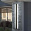 TZSMUM LED Outside Garden Wall Lights Indoor/Outdoor Long Strip Lamp Black Exterior Sconce Aluminium Up Down IP67 Waterproof Modern Terrace Yard