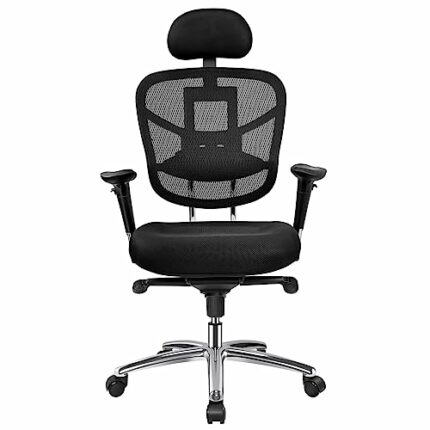 LONGTOO Office Chair, Adjustable High Back Ergonomic Desk Chair, Thick Seat Cushion Computer Chair, Adjustable 3D Headrest, 2D Armrest and Lumbar