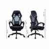 TJLSS Office Recliner Chair, High-Back Desk Chair with Lumbar Support, Height Adjustable Seat, Breathable Mesh Back, Black