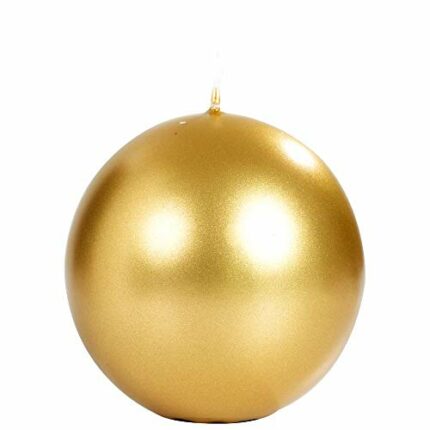 Spaas Metallic Unscented Festive Ball Candle 80 mm, 25 Hours, Gold