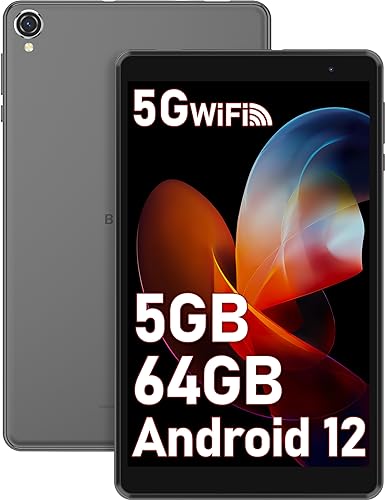 Blackview 8 Inch Tablet Tab 5 Tablets Android 12,Quad-Core 5GB RAM 64GB ROM Expand to 1TB,1280 * 800 HD+ IPS Screen with Read Mode,5580mAh Batter