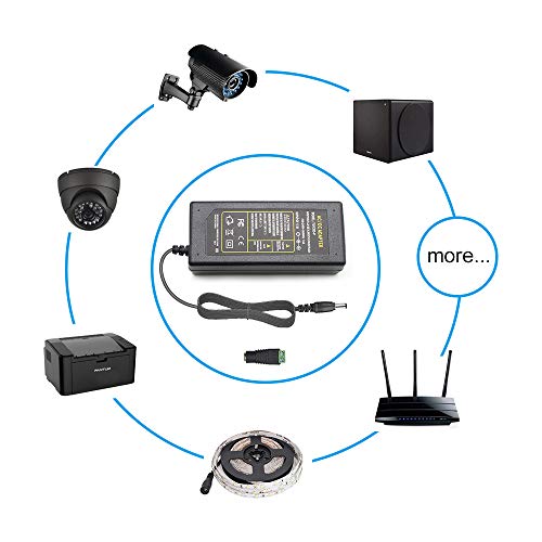inShareplus 12V 5A 60W LED Power Supply, 100-240V AC to 12V 5Amp DC Power Adapter, Low Voltage Transformer for LED Strip Light