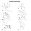 YT.JYUERI Relax Comfortably Safe Ergonomic Executive Office Chair High Back Computer Desk Chair Linen Fabric Adjustable Height Recliner with Head