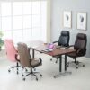 n/a Modern Home Office Chair Vegan Leather Upholstered Executive Conference Stylish Design Adjustable Mid-Back Ergonomic Desk Chair