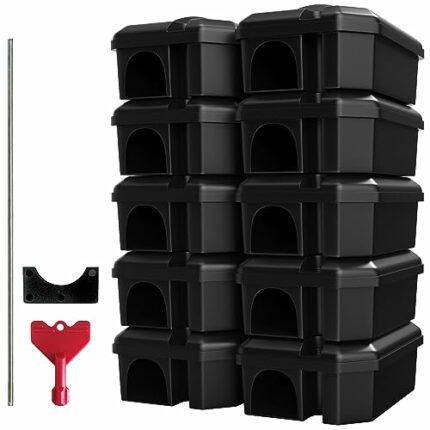 ROSHIELD PRO QUALITY x 10 | Exta Large Rats & Mouse Poisoning Bait Box | killer box Stations For Outdoor & Indoor | For Rat/Mouse Poisoning & Sna