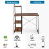 CZDYUF Computer Desk With Bookshelf Study Desk Workstation With Bookcase Office Furniture
