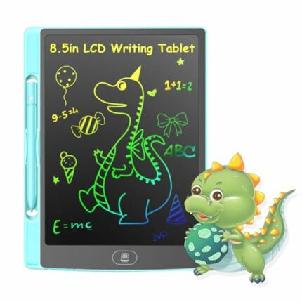 TEROW LCD Writing Tablet Lovely Dinosaur Colorful Doodle Board 12 Inch for 3-12 Years Old Girls and Boys- Blue