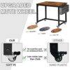 AHB Rolling Computer Desk with 4 Smooth Wheels, Simple Style Mobile Writing Desk Home Office Study Table Movable Workstation with Metal Frame (Br