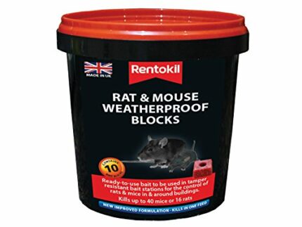 Rentokil PSMR42 Mouse & Rat Weatherproof Blocks - 10x20g Sachet, Black, 11.5 x 11.5 x 11.5 cm