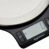 Amazon Basics Digital kitchen scales with LCD display (with batteries), Black and Stainless Steel, BPA free, Weighs up to 11 pounds