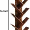 Tree Bookshelf-8 tier standing bookshelf,Tree Bookshelf for Wall​,Artistic Book Organizer,Retro Wood Storage Rack for CDs/Movies/Books,Utility Or
