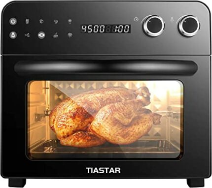 Tiastar Digital Air Fryer Oven 8-in-1 Convection Toaster Oven with 8 Preset Menus, 23L Mini Oven with LED Display, Oil Free Cooking, 6 Accessorie