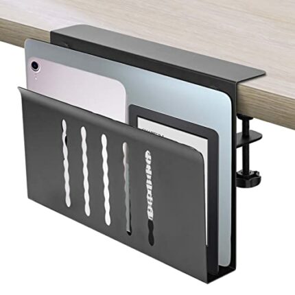 No Drill Under Desk Cable Management Tray, MEEKAKEE [Upgrated] Wire Management, Metal Cable Tray, Wire Organizer Under Desk, Desk Storage Holder