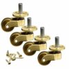 SKOAJAS Plate Casters Solid Brass Twill Screw Thread Casters,360 Degree Swivel Caster Wheels,Brass Furniture Caster,Metal Caster Wheels,Perfect R