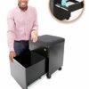Stand Steady Vert | Rolling File Cabinet | 2 Drawer Mobile File Cabinet with Locking Storage | Small Filing Cabinet with Cushion Top for an Extra