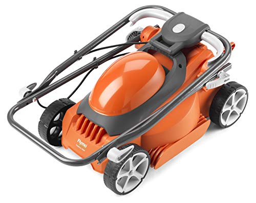 Flymo EasiStore 300R Electric Rotary Lawn Mower - 30 cm Cutting Width, 30 Litre Grass Box, Close Edge Cutting, Rear Roller, Manual Height Adjust,